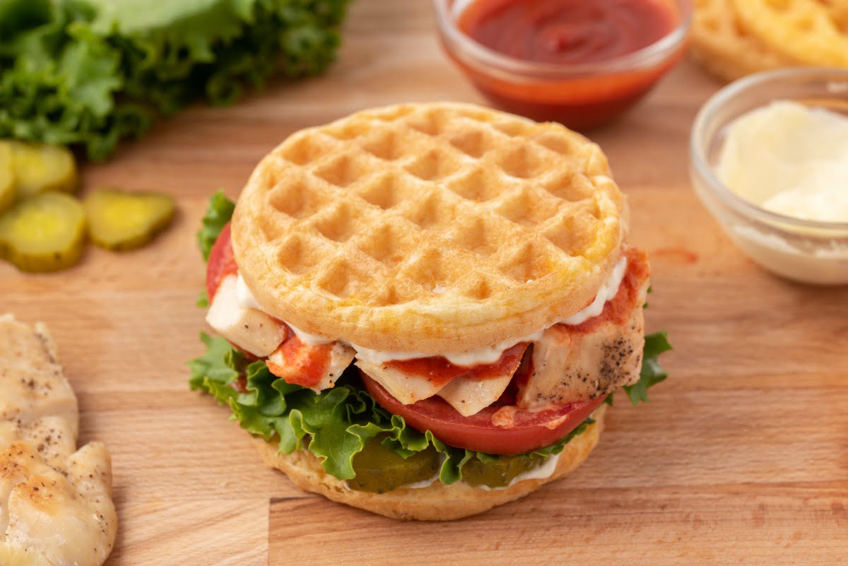 Keto Chaffle (Cheese Waffle) Plus OMAD Sandwich - The Hungry Elephant