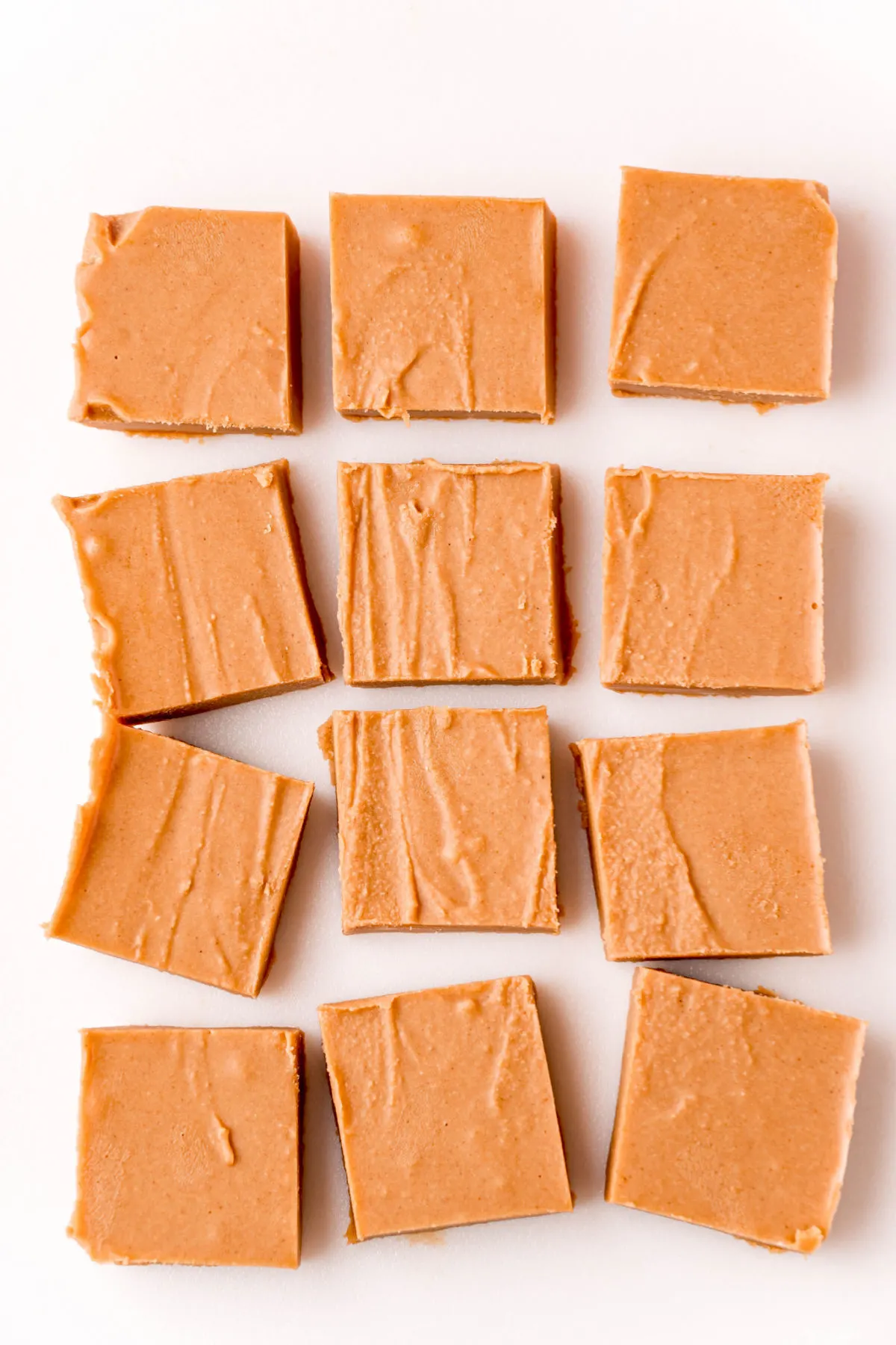 Slices of keto peanut butter fudge.