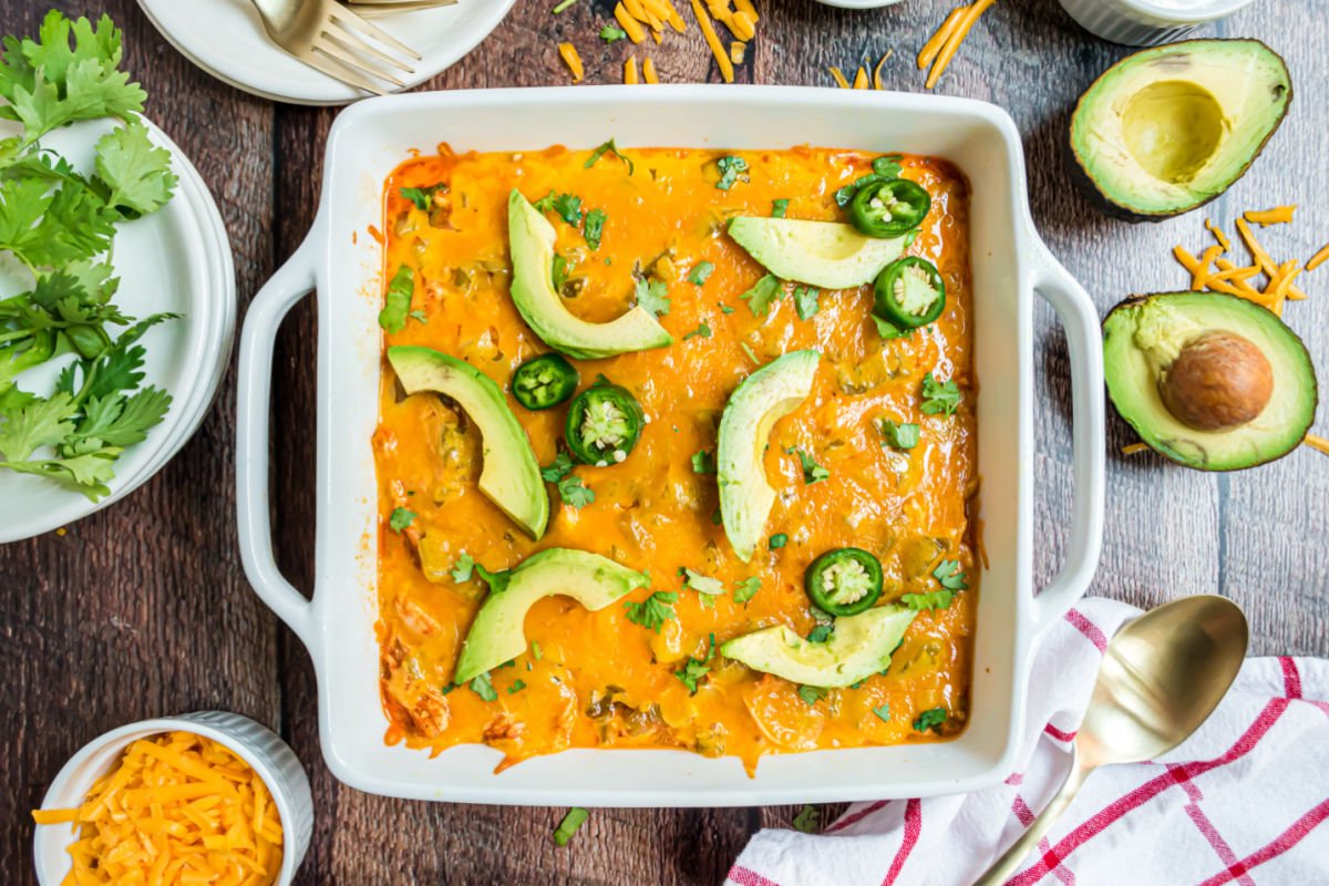 Low Carb Slow Cooker Chicken Enchilada Casserole • Low Carb Nomad