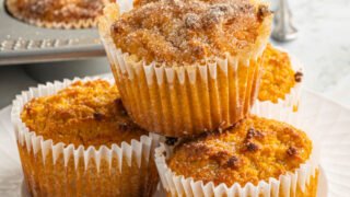 These are the best gluten free Pumpkin Muffins ever! Made with real pumpkin and fall spices, this keto muffin recipe will have you ready for sweater weather.