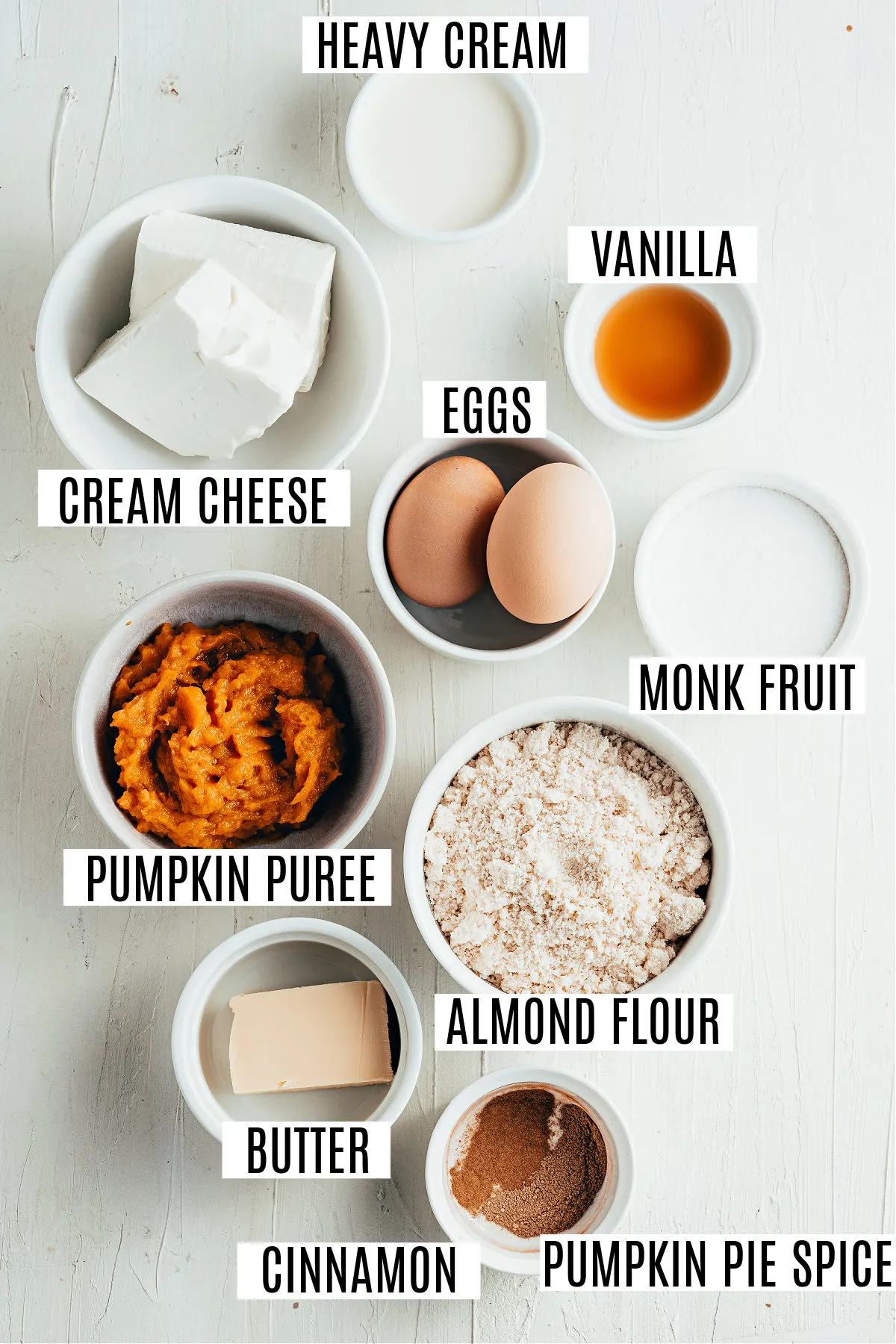 Ingredients needed to make pumpkin cheesecake sugar free.