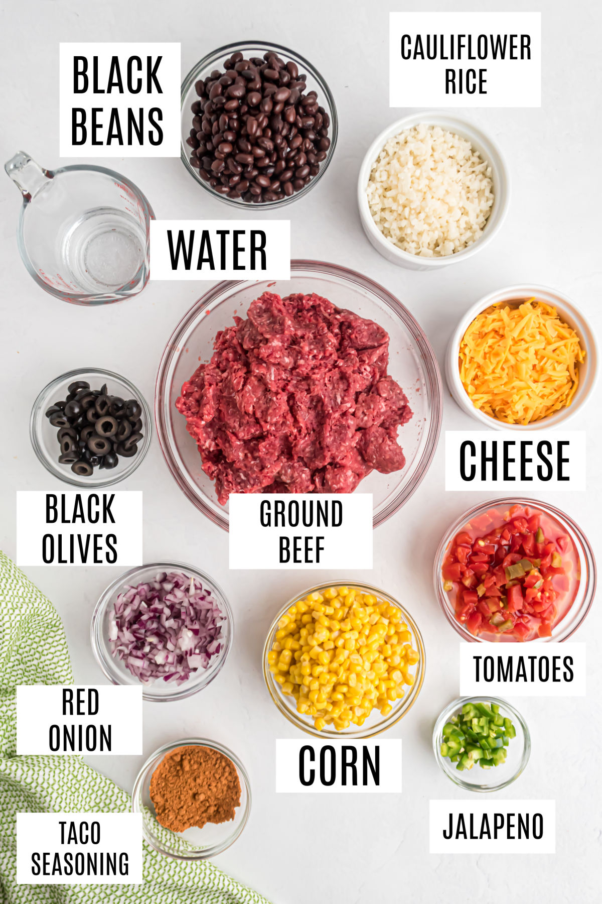 Ingredients needed to make beef taco skillet gluten free.