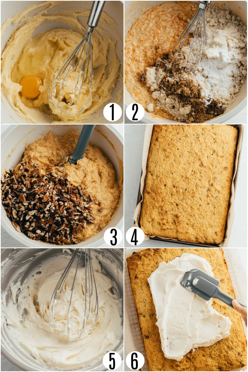 Step by step photos showing how to make sugar free carrot cake.