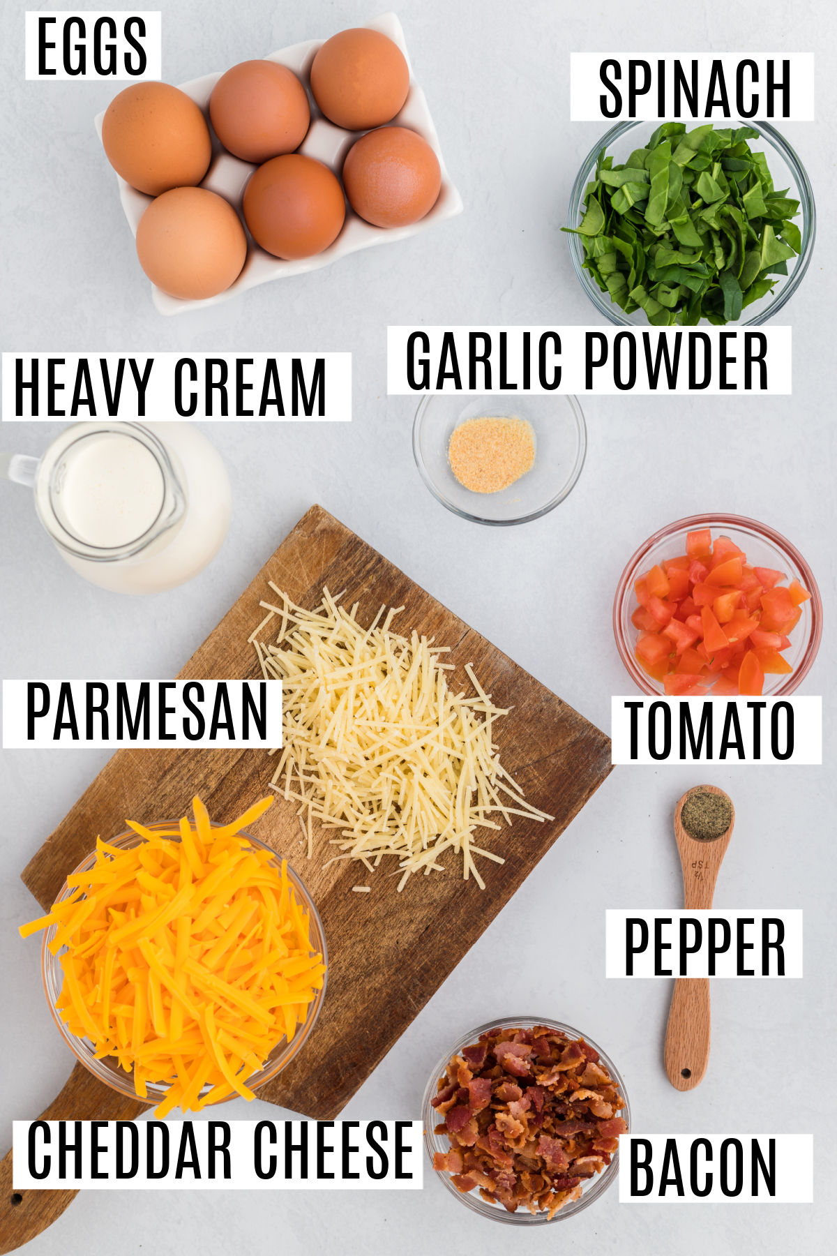 Ingredients needed for egg bites.